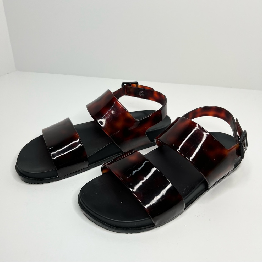 Melissa Women's Tortoiseshell Brown Slingback Sandals - Picture 3 of 12